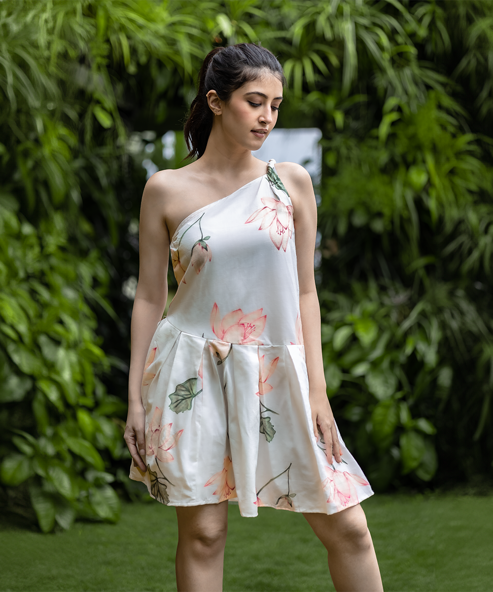 Lotus one shoulder dress