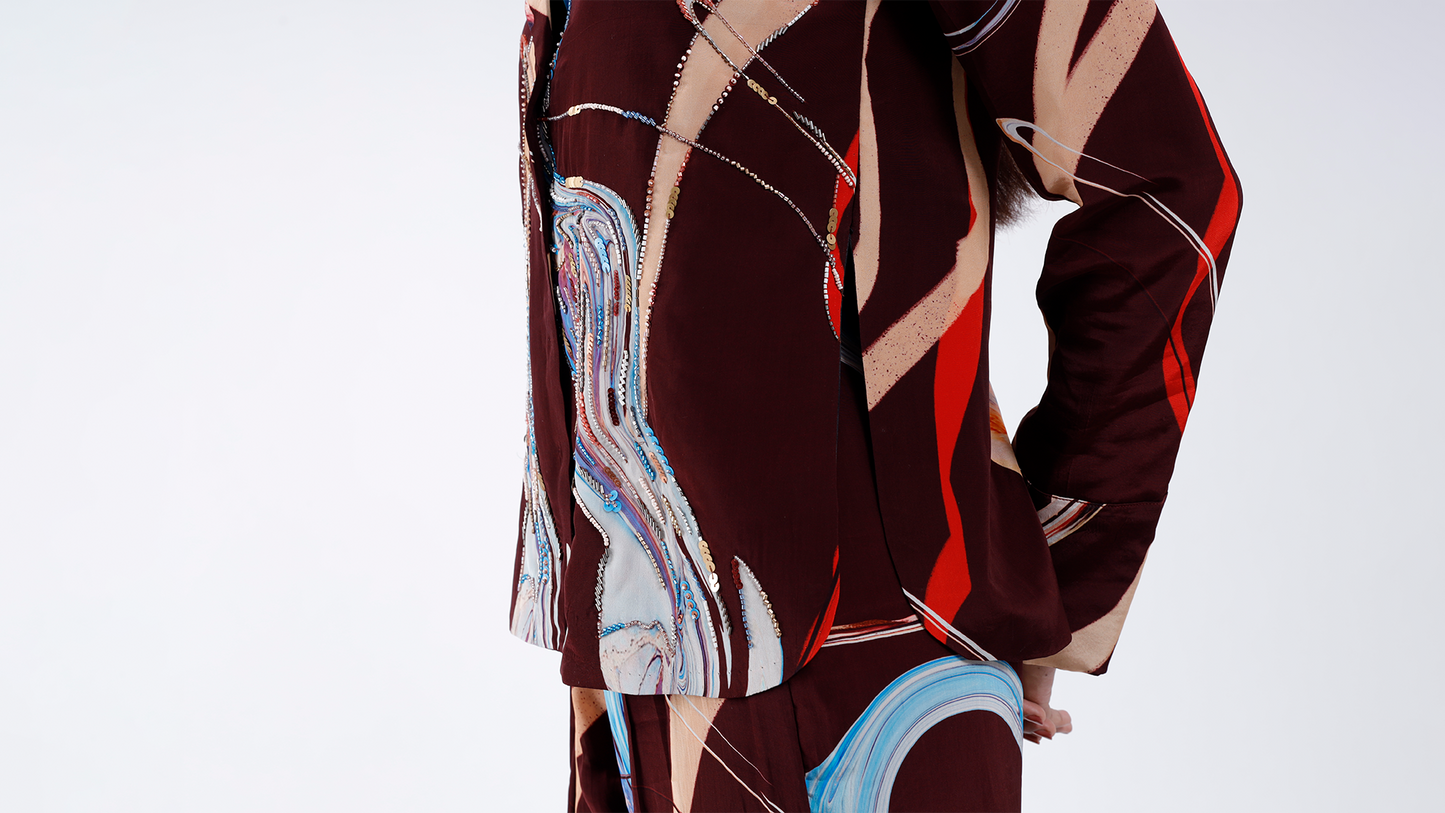 Maris Blazer Pants Set in Coffee