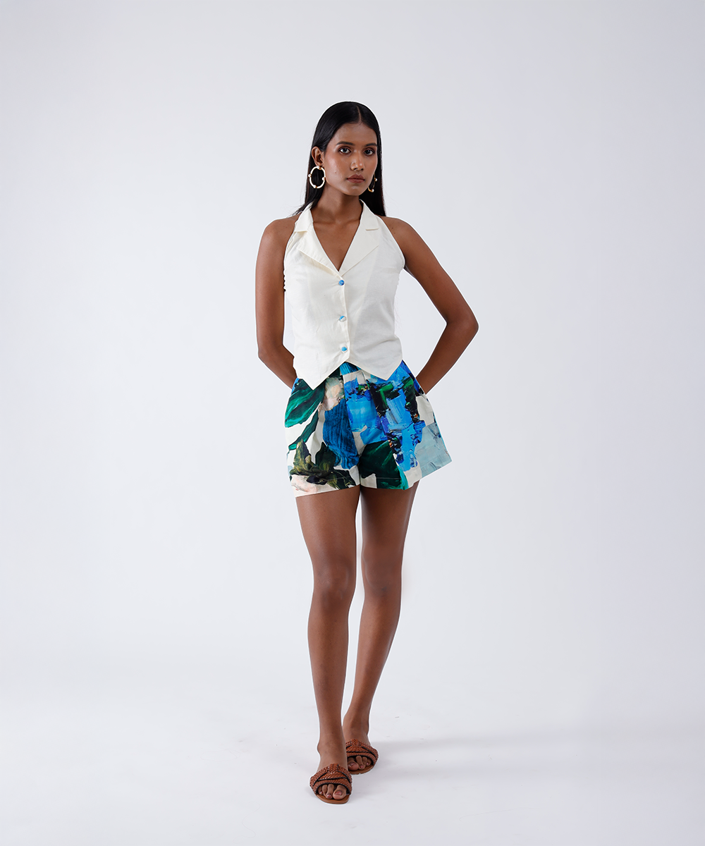 Nauheed Cyrusi in Florana Waistcoat Set in White