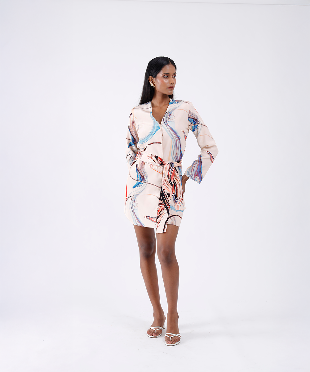 Maris Blazer Dress in Peach