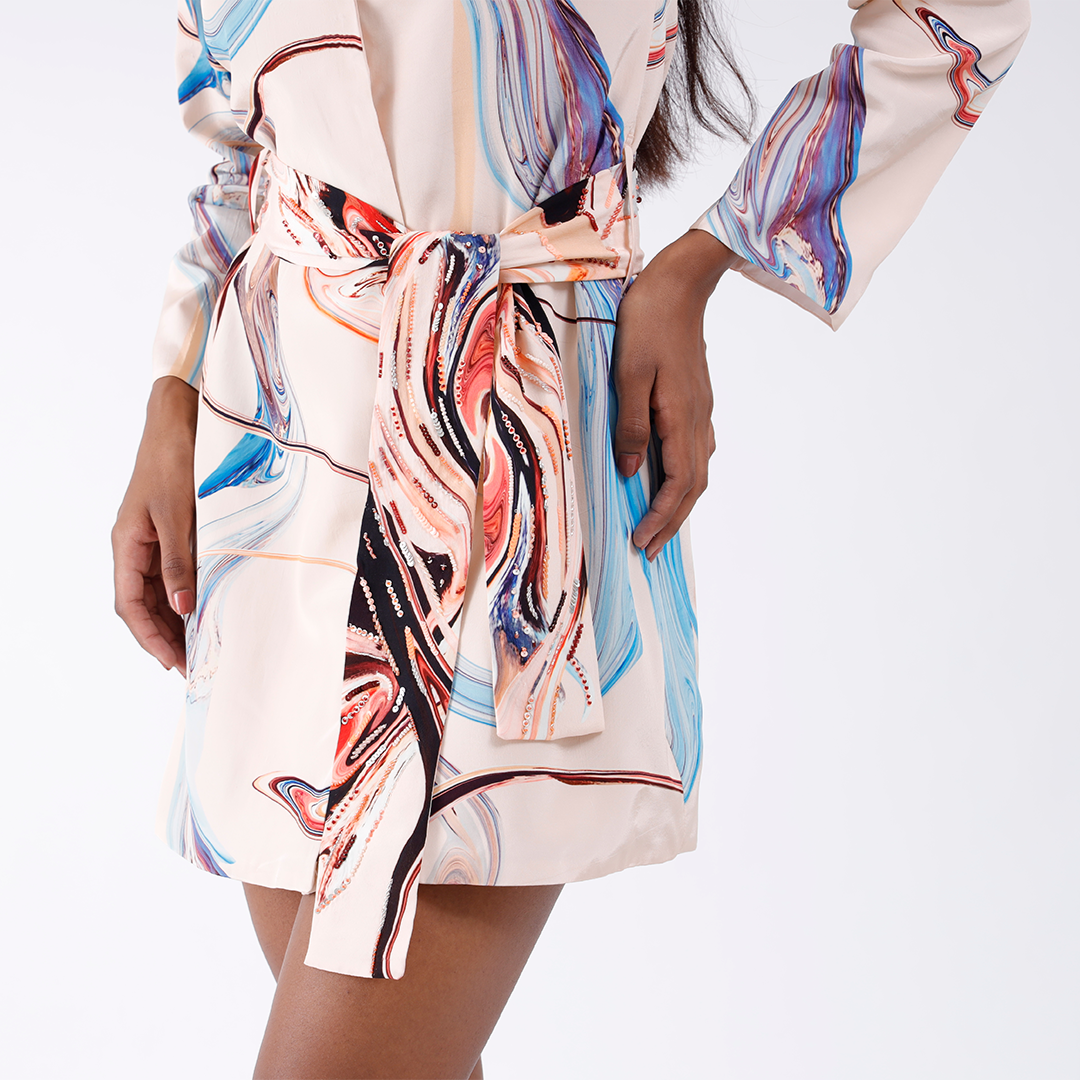 Maris Blazer Dress in Peach