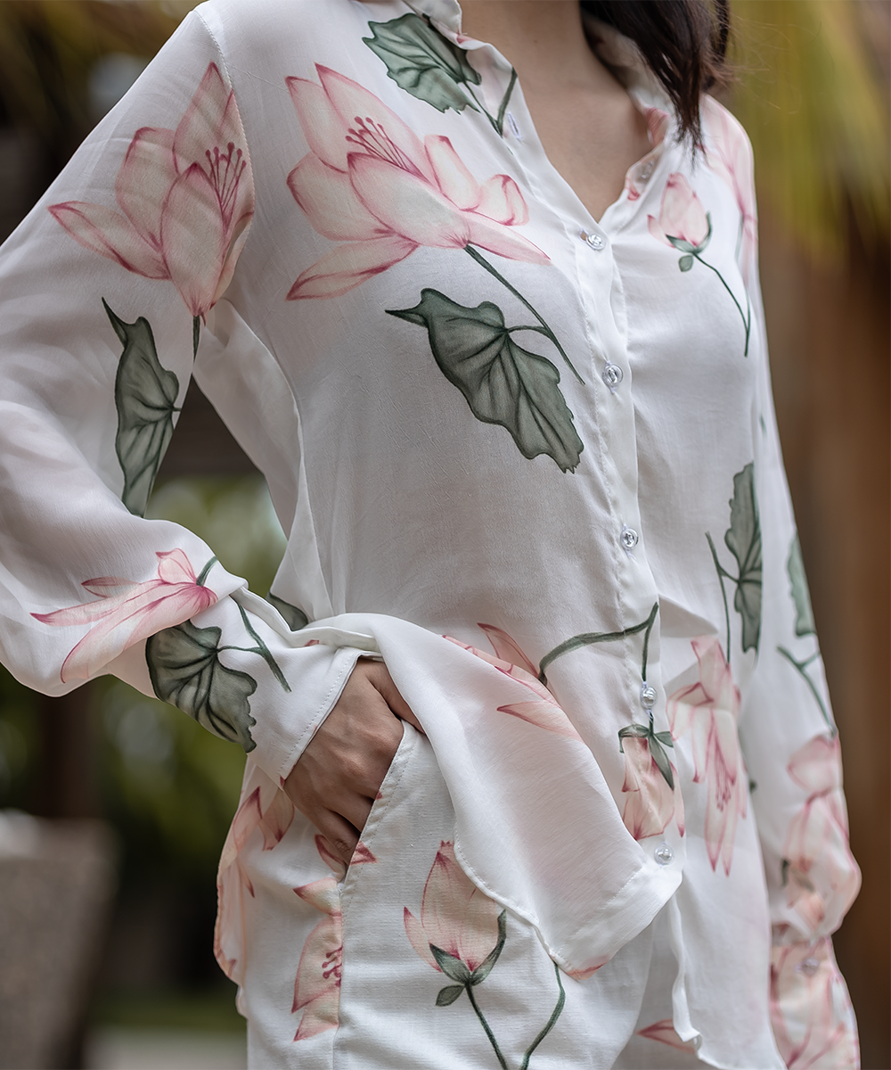 Lotus Co-ord Set in White