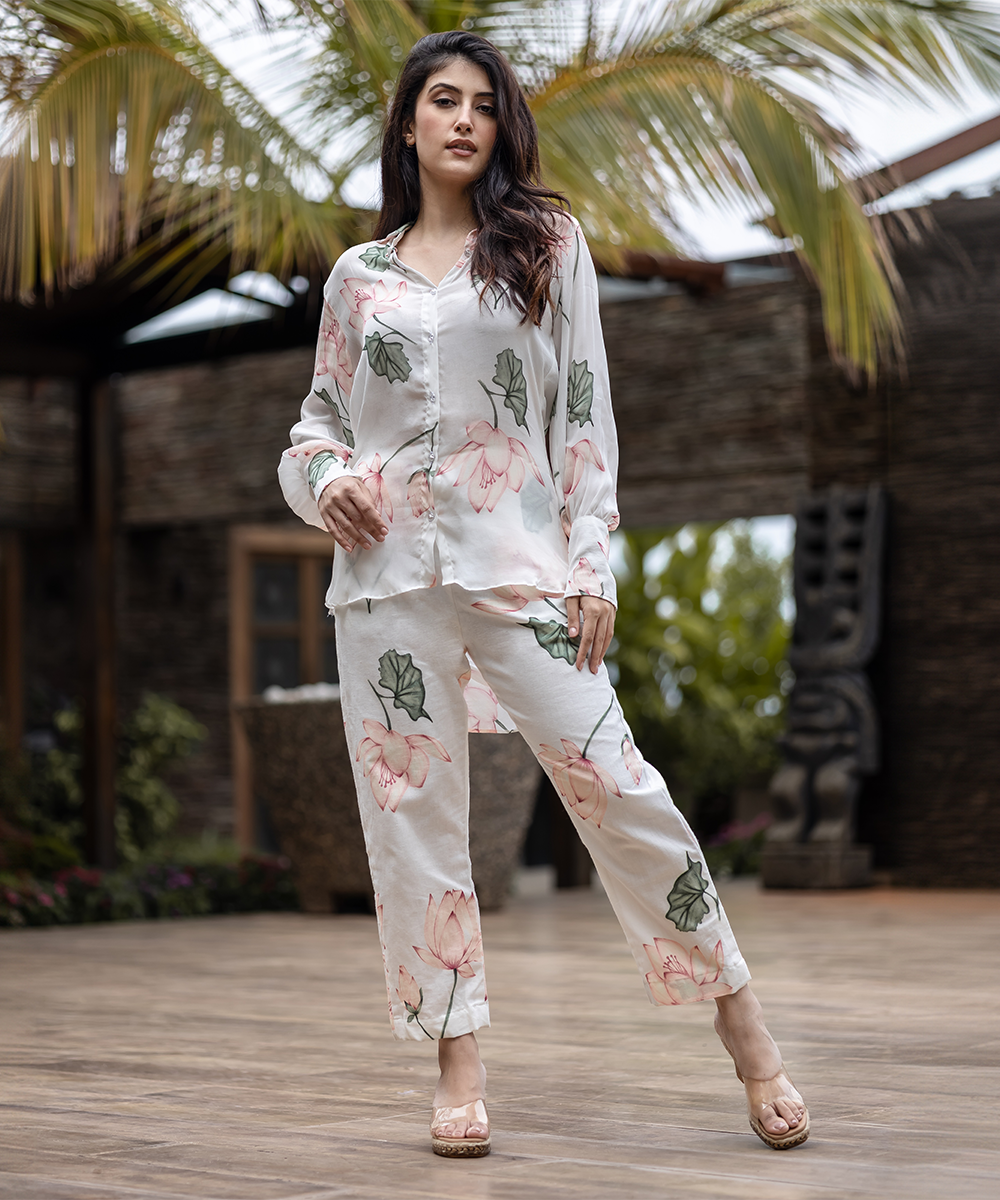 Lotus Co-ord Set in White
