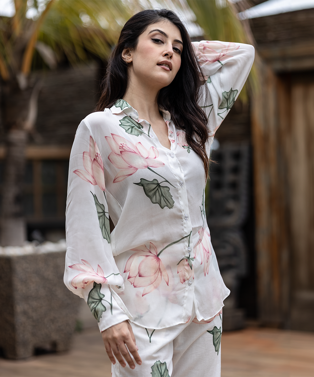 Lotus Co-ord Set in White
