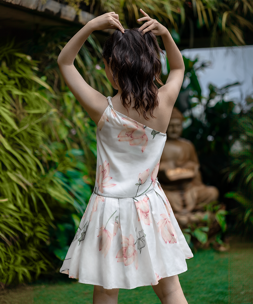 Lotus one shoulder dress