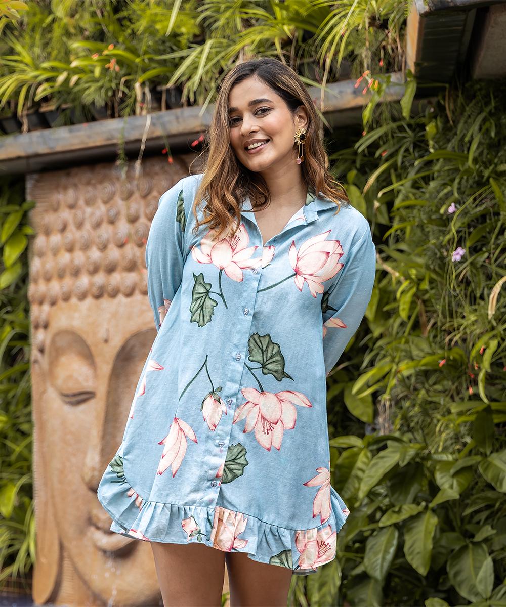 blue lotus dress LOTUS BLUE DRESS