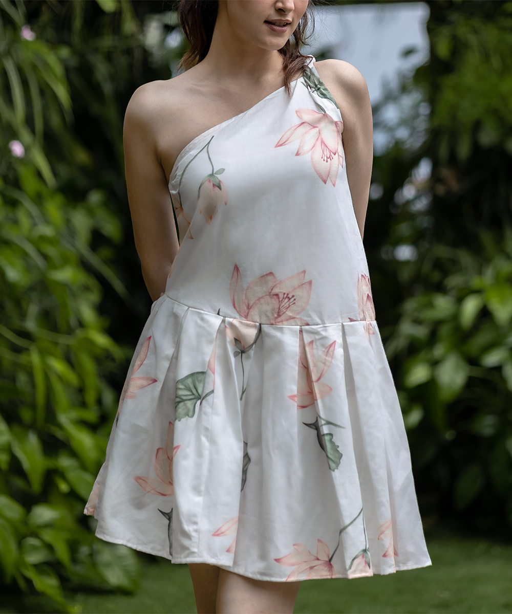 Lotus one shoulder dress