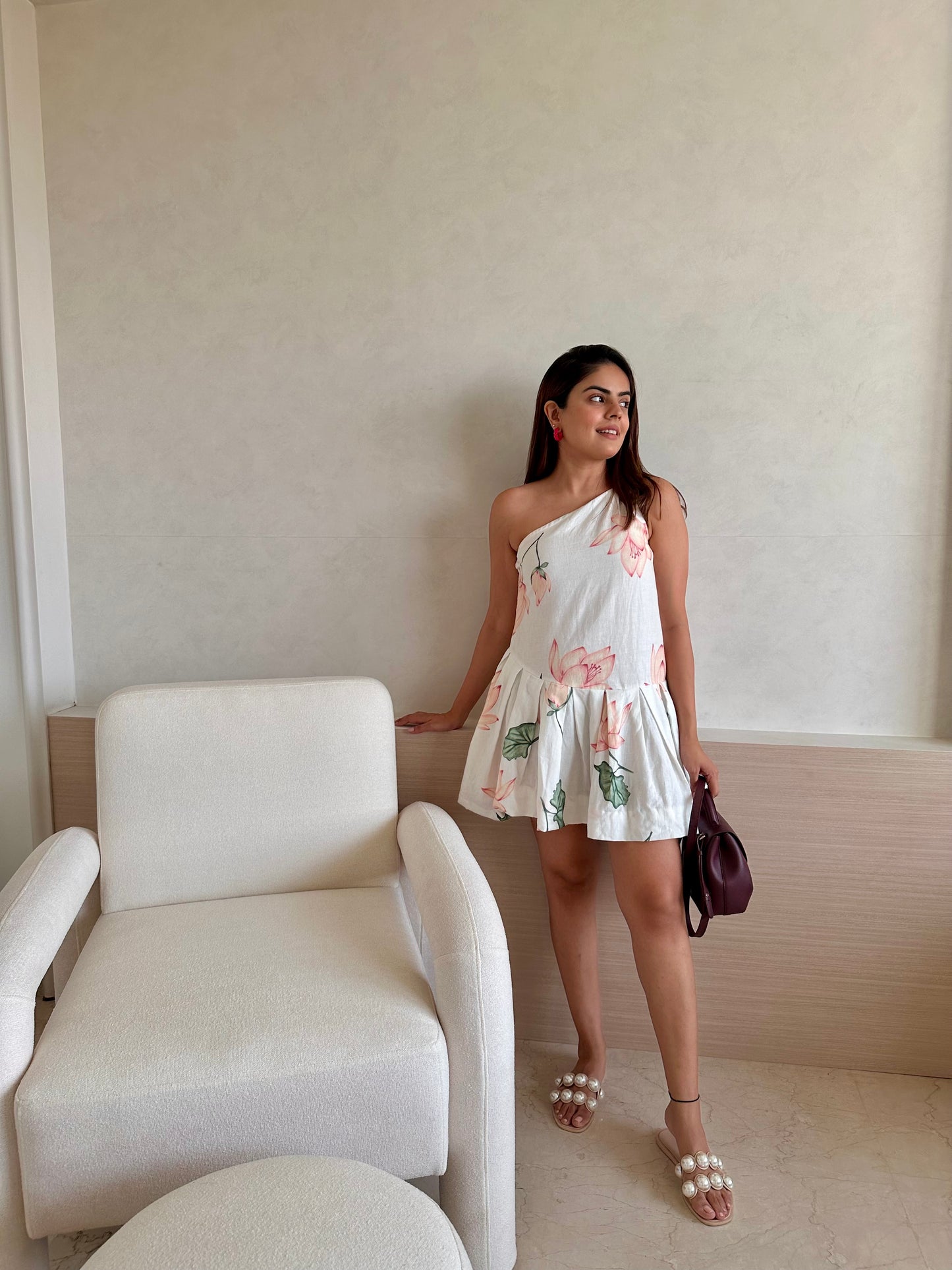 Lotus one shoulder dress