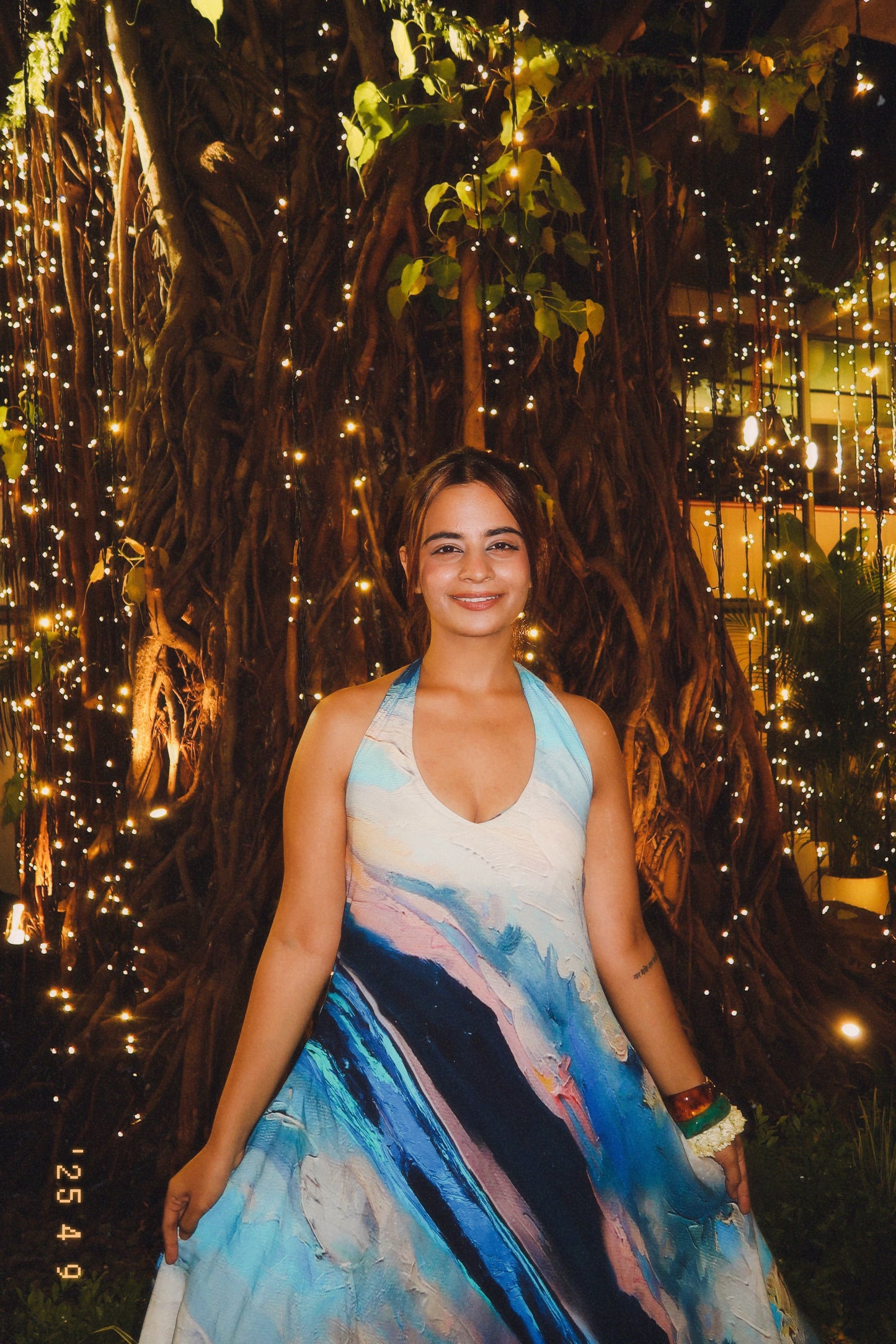Sakshi Gupta in Celesté Bias Cut Dress