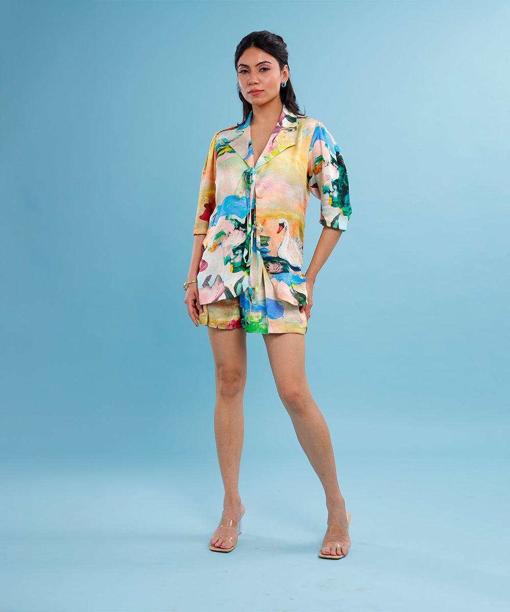 Kreesha Thakkar in Cyphéa Tie-up Shorts and Shirt