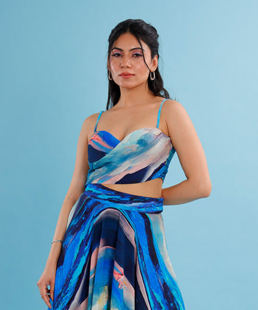Natasha Shrotri in Celesté Bustier and Handkerchief Skirt
