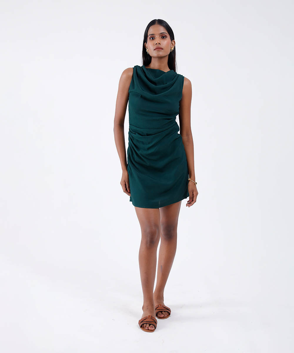 Emerald Cowl Dress