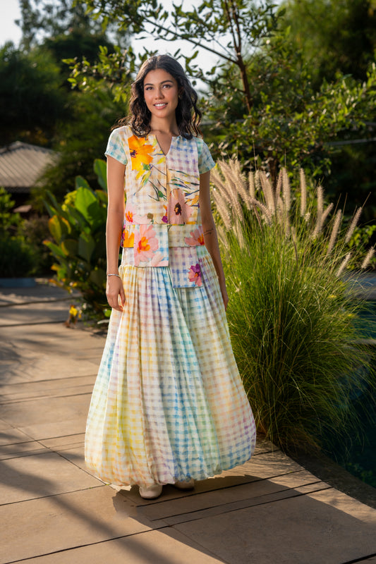 Picnic Puzzle Top and Bubble Skirt