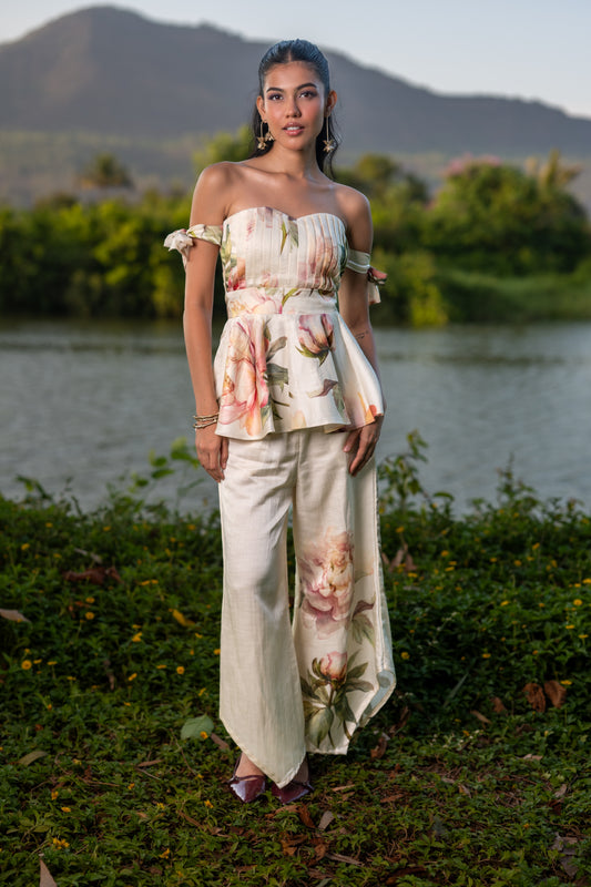 Peonies Tube Top and Pants