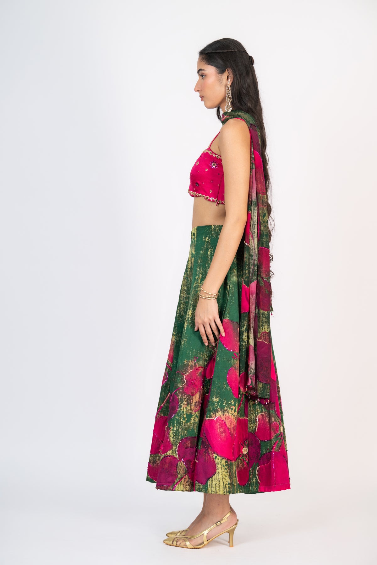Gulaaboo V Cut Lehenga Set With Dupatta